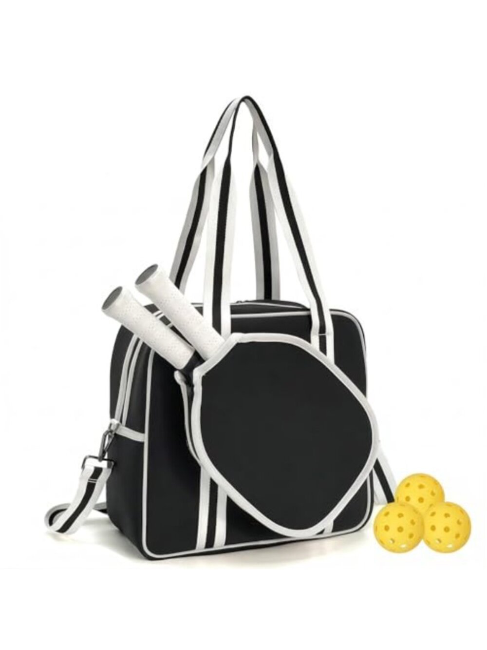 Pickleball Bag Tote Crossbody Strap Neoprene Holds 2 Paddles Sling